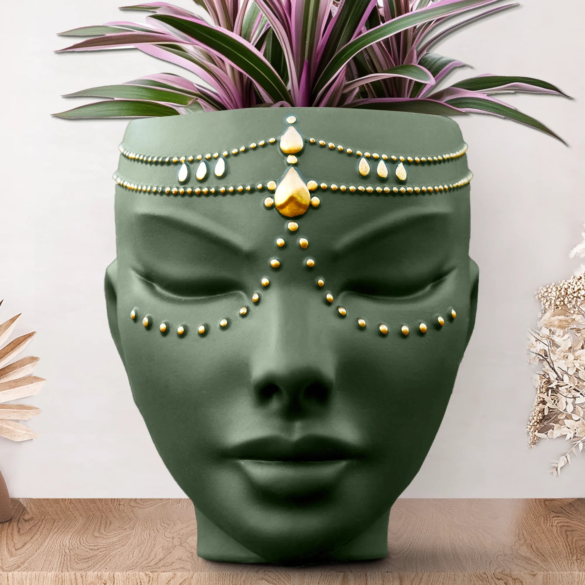 indoor head planter Green Tabletop & Wall Face Planter | Indoor or Outdoor Use