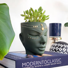 Load image into Gallery viewer, Green Tabletop & Wall Face Planter | Indoor or Outdoor Use | Serena Design