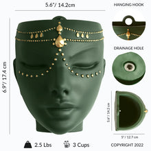 Load image into Gallery viewer, Green Tabletop & Wall Face Planter | Indoor or Outdoor Use | Serena Design