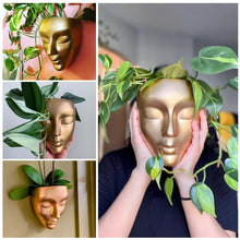 Load image into Gallery viewer, Gold Wall Face Planter - Calma Design
