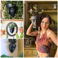 Load image into Gallery viewer, Black Wall Face Planter - Calma Design
