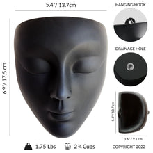 Load image into Gallery viewer, Black Wall Face Planter - Calma Design
