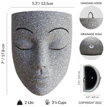 Load image into Gallery viewer, Gray Wall Face Planter - Tranquilo Design
