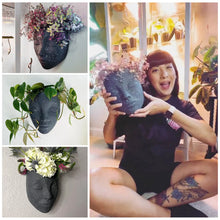 Load image into Gallery viewer, Black Wall Face Planter - Tranquila Design
