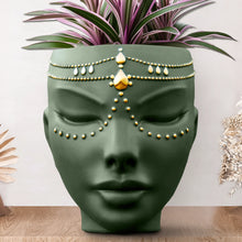 Load image into Gallery viewer, Green Tabletop &amp; Wall Face Planter | Indoor or Outdoor Use | Serena Design
