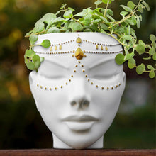 Load image into Gallery viewer, White Tabletop &amp; Wall Face Planter | Indoor or Outdoor Use | Serena Design
