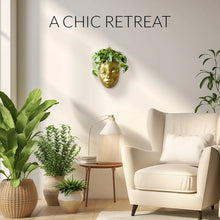 Load image into Gallery viewer, Gold Wall Face Planter - Tranquila Design

