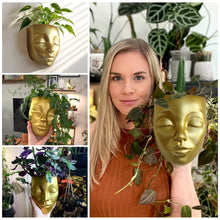 Load image into Gallery viewer, Gold Wall Face Planter - Tranquila Design
