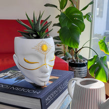 Load image into Gallery viewer, White Tabletop &amp; Wall Face Planter - Sunsola Design
