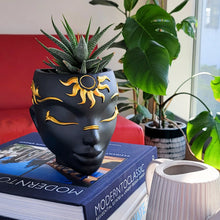 Load image into Gallery viewer, Black Tabletop &amp; Wall Face Planter - Sunrisa Design
