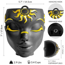 Load image into Gallery viewer, Black Tabletop &amp; Wall Face Planter - Sunrisa Design
