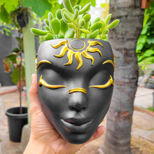 Load image into Gallery viewer, Black Tabletop &amp; Wall Face Planter - Sunrisa Design
