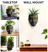 Load image into Gallery viewer, Tabletop &amp; Wall Face Planter - Sunbursta Design
