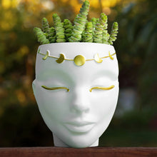 Load image into Gallery viewer, Tabletop &amp; Wall Face Planter - Luna Design, White

