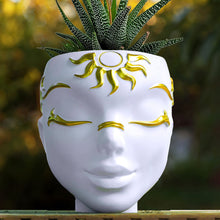 Load image into Gallery viewer, Bossa Linda Sunrisa White Tabletop Face Planter
